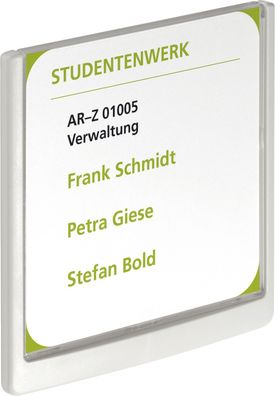 Durable 4862 02 Türschild CLICK SIGN, Rahmen weiß, 149 x 148,5 mm, transparent