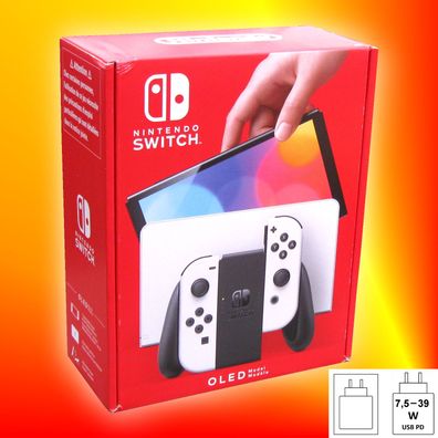 Nintendo Switch OLED Konsole 64GB WLAN LAN USB, weiss