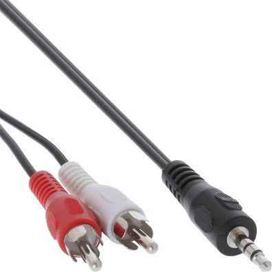 InLine® 89936 Cinch/Klinke Kabel, 2x Cinch Stecker an 3,5mm Klinke Stecker, 10m