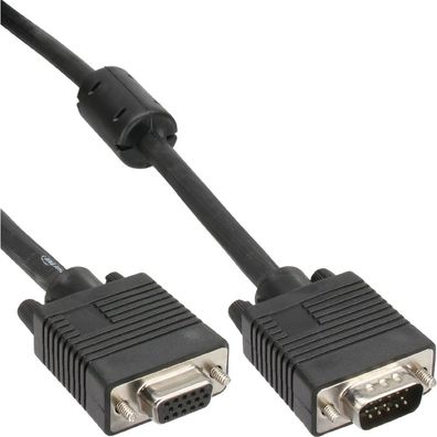 InLine® 17745B S-VGA Verlängerung, 15pol HD Stecker / Buchse, schwarz, 5m