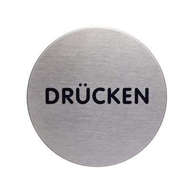 Durable Piktogramm "Dr?cken", Durchmesser: 65 mm, silber