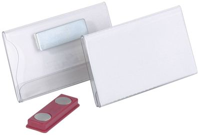 Durable 8116 19 Namensschild mit Doppelmagnet - 75 x 40 mm, 25 Stück