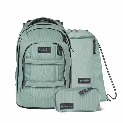 Satch Pack Set Schulrucksack Heritage Cord Retro Mint 30l Rucksack Schulranzen