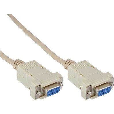 InLine® 12226C Nullmodemkabel, 9pol Buchse / Buchse, 10m, geklippt