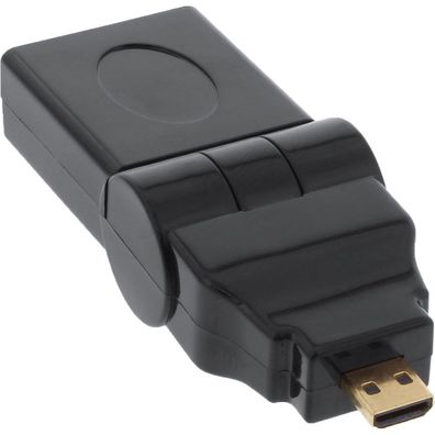 InLine® 17690L HDMI Adapter, HDMI A Buchse auf Micro HDMI D Stecker, flexibel,