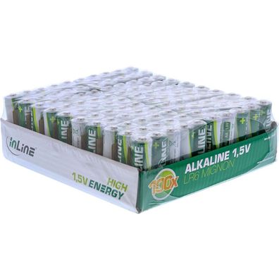 InLine® 1294 Alkaline High Energy Batterie, Mignon (AA), 100er Pack