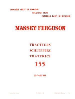 Originale Ersatzteilliste für den Massey Ferguson Schlepper 155