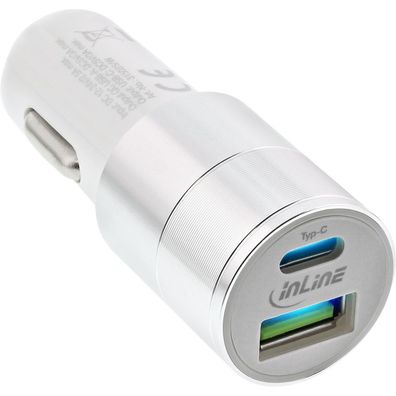 InLine® 31502W USB KFZ Ladegerät Stromadapter Quick Charge 3.0, 12/24VDC zu 5V