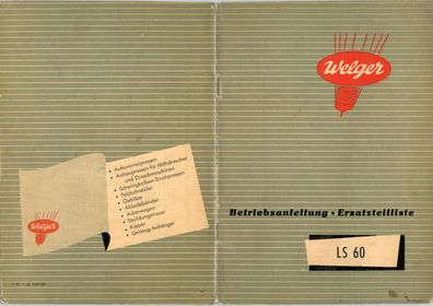 Welger Betriebsanleitung und Ersatzteilliste LS 60 Stalldungstreuer