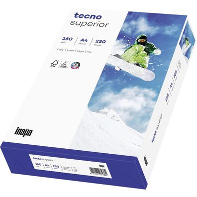 tecno 2100011535 tecno Kopierpapier superior DIN A4 80 g/qm 2.500 Blatt Maxi-Box