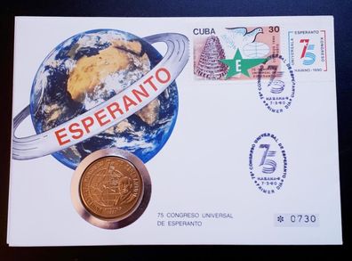 Numisbrief Cuba 75. Congreso universal de Esperanto