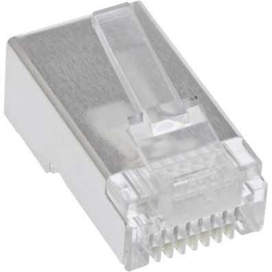 InLine® 73098T 100er Pack, Modularstecker 8P8C RJ45 zum Crimpen auf Rundkabel,