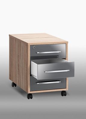 Maja Rollcontainer SYSTEM 17162556 verschiedene Farben 43 x 59 x 65 cm Sonoma-Eich