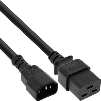 InLine® 16659H Netz Adapterkabel, IEC-60320 C14 auf C19, 3x1,5mm², max. 10A, schwa
