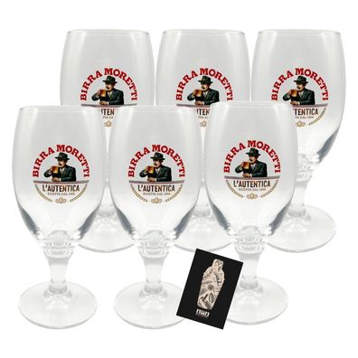 Birra Moretti 6er-Set Gläser - 6 x Biergläser 0,4L geeicht