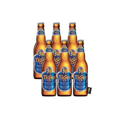 Tiger 6er-Set Bier 6x 0,33L (5% vol.) inkl. Pfand Mehrweg - [Enthält Sulfite]