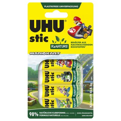 UHU 55805 4 UHU stic ReNATURE Mariokart Klebestifte 4x 8,2 g