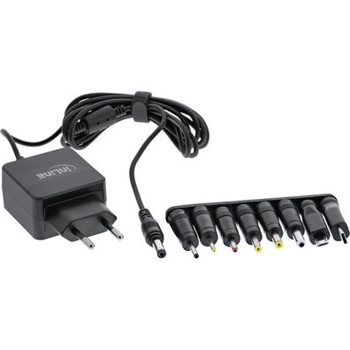 InLine® Universal Steckernetzteil, 5V / 15W, mit 8 Wechselstecker, Micro-USB, USB-C