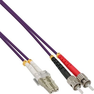 InLine® 88502P LWL Duplex Kabel, LC/ST, 50/125µm, OM4, 2m