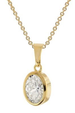 trendor Schmuck Damen-Halskette 925 Silber Vergoldet Mit Zirkonia-Anhänger 68955