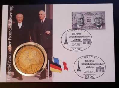 Numisbrief BRD 30 Jahre deutsch-französischer Vertrag