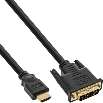 InLine® 17666P HDMI-DVI Kabel, e Kontakte, HDMI Stecker auf DVI 18 + 1 Stecker, 10m