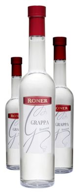 3 x Roner Grappa Bianca 0,5l