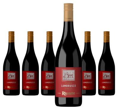 6 x Cantine Riunite Lambrusco Dolcezza Rosso Emilia IGT