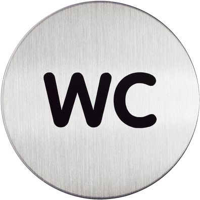 Durable 4907 23 PICTO "WC", 83 mm Durchmesser, metallic silber