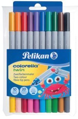 Pelikan 949511 Doppelfasermaler Colorella twin® C304 sortiert Packung mit 10 Stück