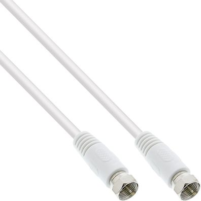 InLine® 69310 SAT-Anschlusskabel, 2x geschirmt, 2x F-Stecker, >75dB, weiß, 10m