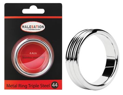 Malesation Metal Ring Triple Steel 44