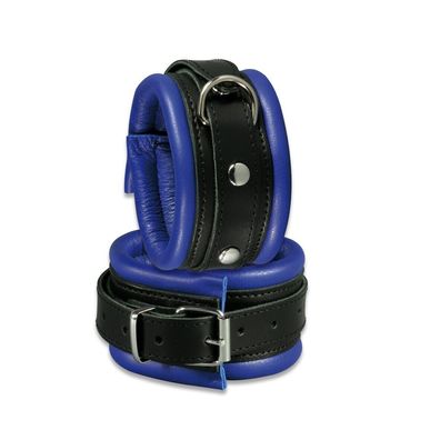 XX-DREAMSTOYS Leder-Fußfessel blau/schwarz