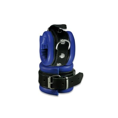 XX-DREAMSTOYS Leder-Handfessel blau/schwarz