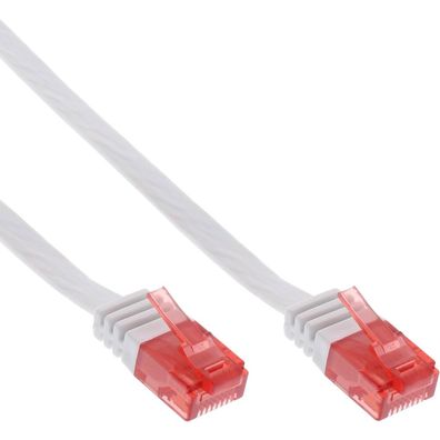 InLine® 71607W Patchkabel flach, U/UTP, Cat.6, weiß, 7m
