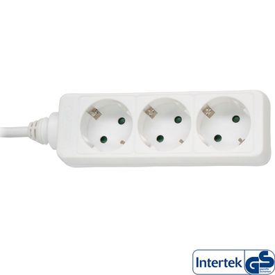 InLine® 16433W Steckdosenleiste, 3-fach Schutzkontakt, 3m, weiß