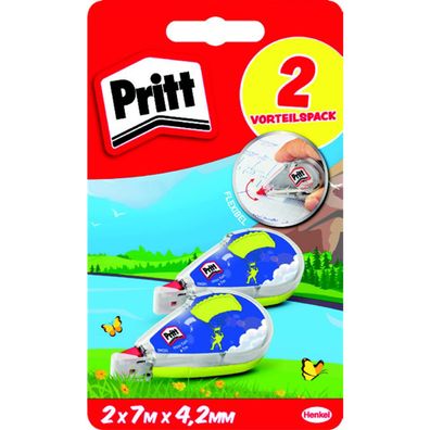 Pritt PRB22 Pritt Korrekturroller Mini Flex, 4,2 mm x 7 m, 2er Blister