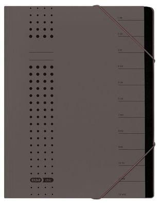 Elba 400001032 Ordnungsmappe chic - 12 Fächer, A4, Karton (RC), 450 g/qm, anthrazit