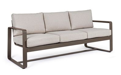 Sofa Merrigan 194 x 78 x 84 cm Aluminium Braun