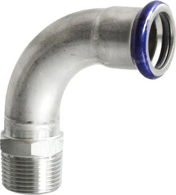 Edelstahl 33835 Übergang Bogen 90° mit Außengewinde 22 mm x 3/4" Pressfitting M