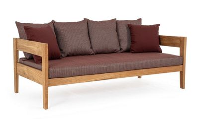 Sofa Kobo 190 x 90 x 79 cm Teakholz Rot