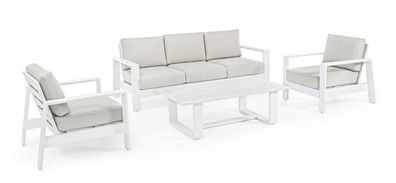 Lounge 4er Set Baltic Aluminium Weiß