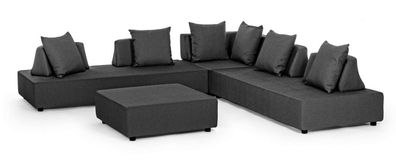 4er Lounge Set Piper mit Kissen Anthrazit