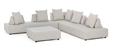 4er Lounge Set Piper mit Kissen Beige