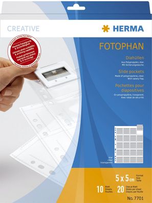 Herma 7701 Herma Diahüllen 5x5 10 Blatt klar 7701