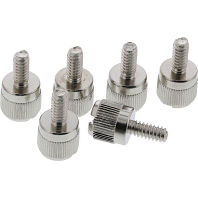 InLine® 77770A Rändelschrauben, silber, für Gehäuse, 12mm, 6er Pack
