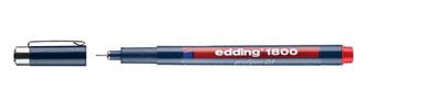 Edding 1800-01-002 1800 Faserzeichner profipen - 0,25 mm, rot