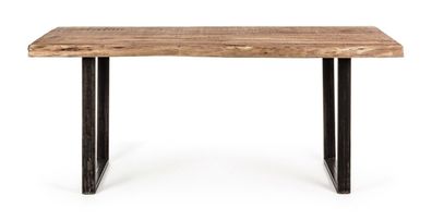 Tisch Elmer 180 x 90 x 77 cm Stahl und Akazienholz Esszimmer Esstisch Wohnzimmer