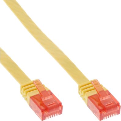 InLine® 71601Y Patchkabel flach, U/UTP, Cat.6, gelb, 1m