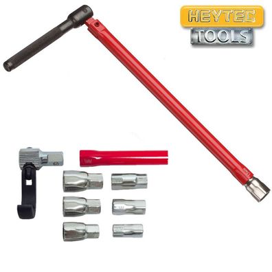 HEYTEC Standhahnmutter Schlüssel Set 240mm, Waschtischmontage, inkl. Nüsse SW 9-17mm